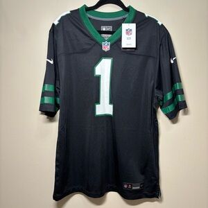 New York Jets Sauce Gardner Nike Black and Green Football Jersey